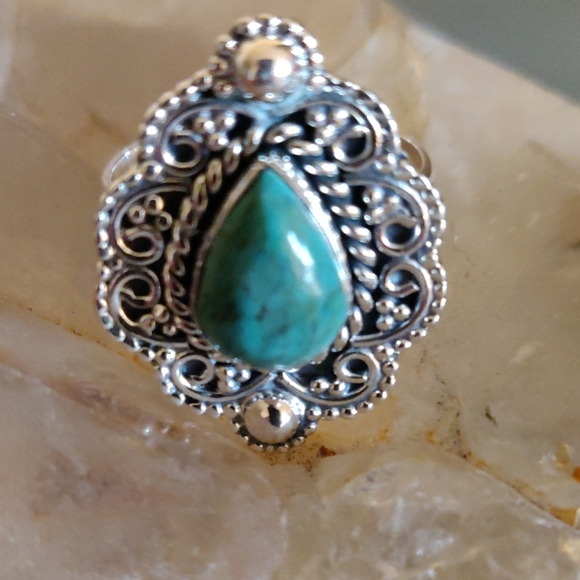 Turquoise Sterling Silver Ring - Picture 1 of 6